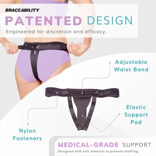BraceAbility Pelvic Pro Support Belt - Patented, Original Uterus & Bladder Support, Discreet, Adjustable, 67-inch Waist | Postpartum & Pelvic Support thumbnail 3