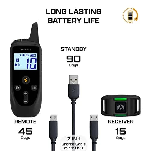 INVIROX Dog Training Collar with Remote, 123 Levels, 1100ft Range, IP67 Waterproof | Professional Dog Training System thumbnail 8