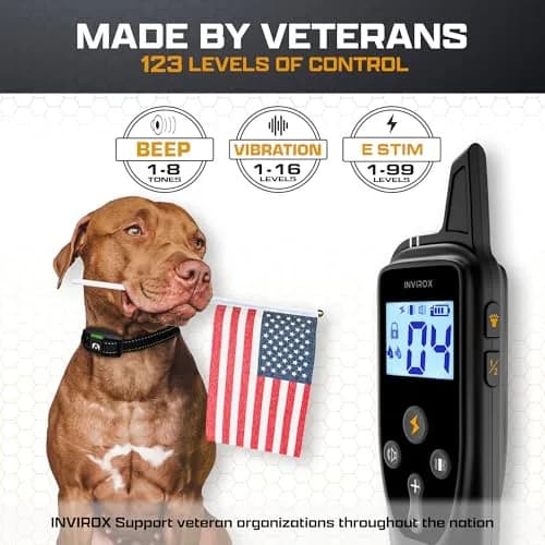 INVIROX Dog Training Collar with Remote, 123 Levels, 1100ft Range, IP67 Waterproof | Professional Dog Training System thumbnail 2