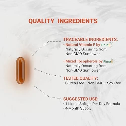 Naturalis Sunflower Vitamin E 670mg (1000 IU) | Natural Skin & Immune Support | 120 Softgels thumbnail 3