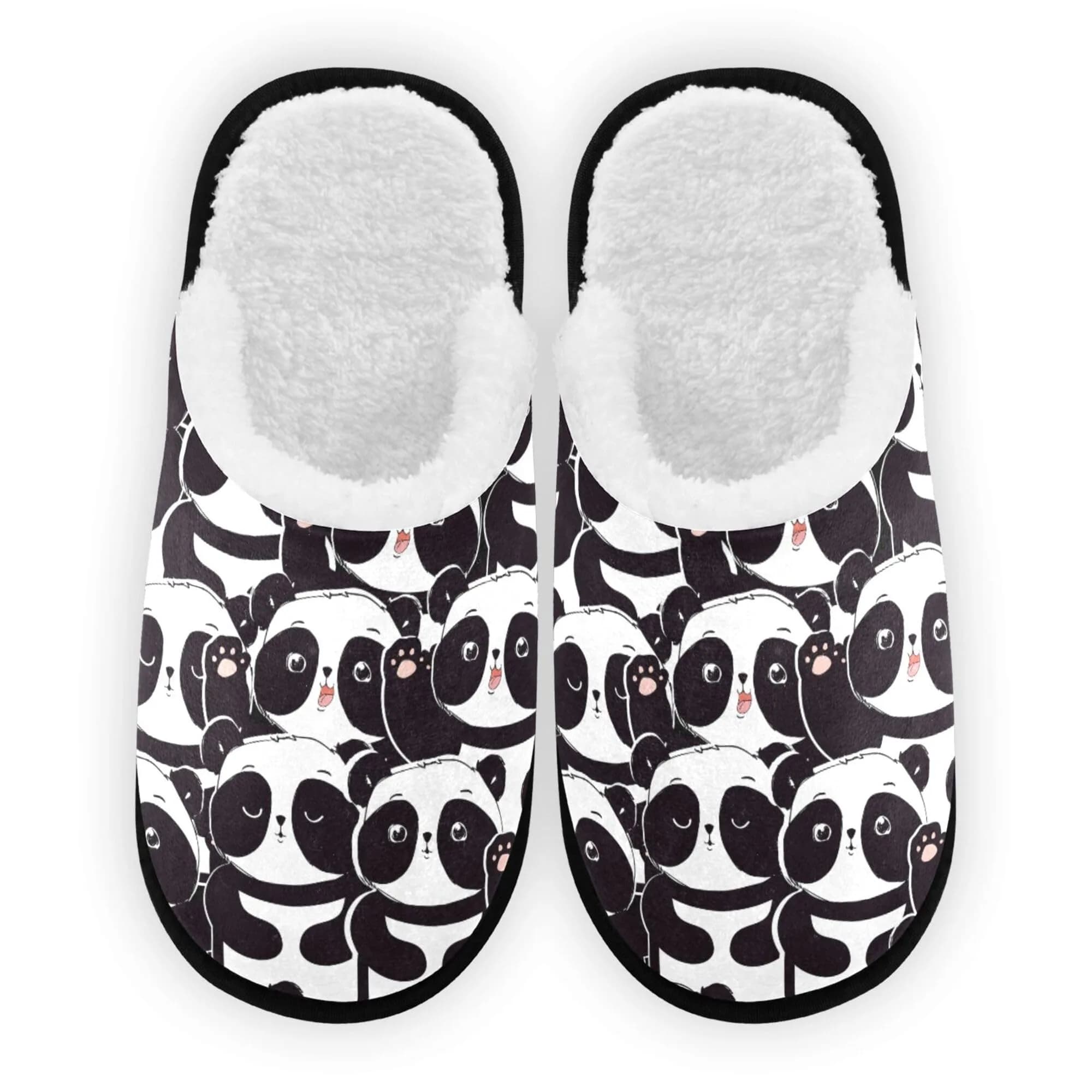 Umidedor Panda Slippers for Women Girls | Soft Memory Foam Indoor House Shoes (US5-8, US9-12) — Panda