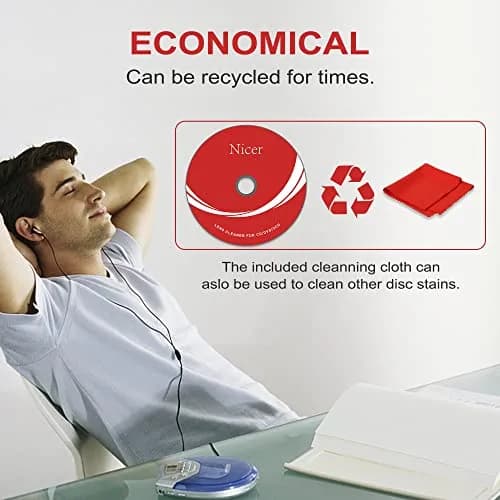 Nicer CD/VCD/DVD Player Cleaner Kit with Double Brush System, 10ml (0.34 Fl Oz) | Restores Playback Quality thumbnail 7