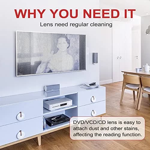 Nicer CD/VCD/DVD Player Cleaner Kit with Double Brush System, 10ml (0.34 Fl Oz) | Restores Playback Quality thumbnail 2