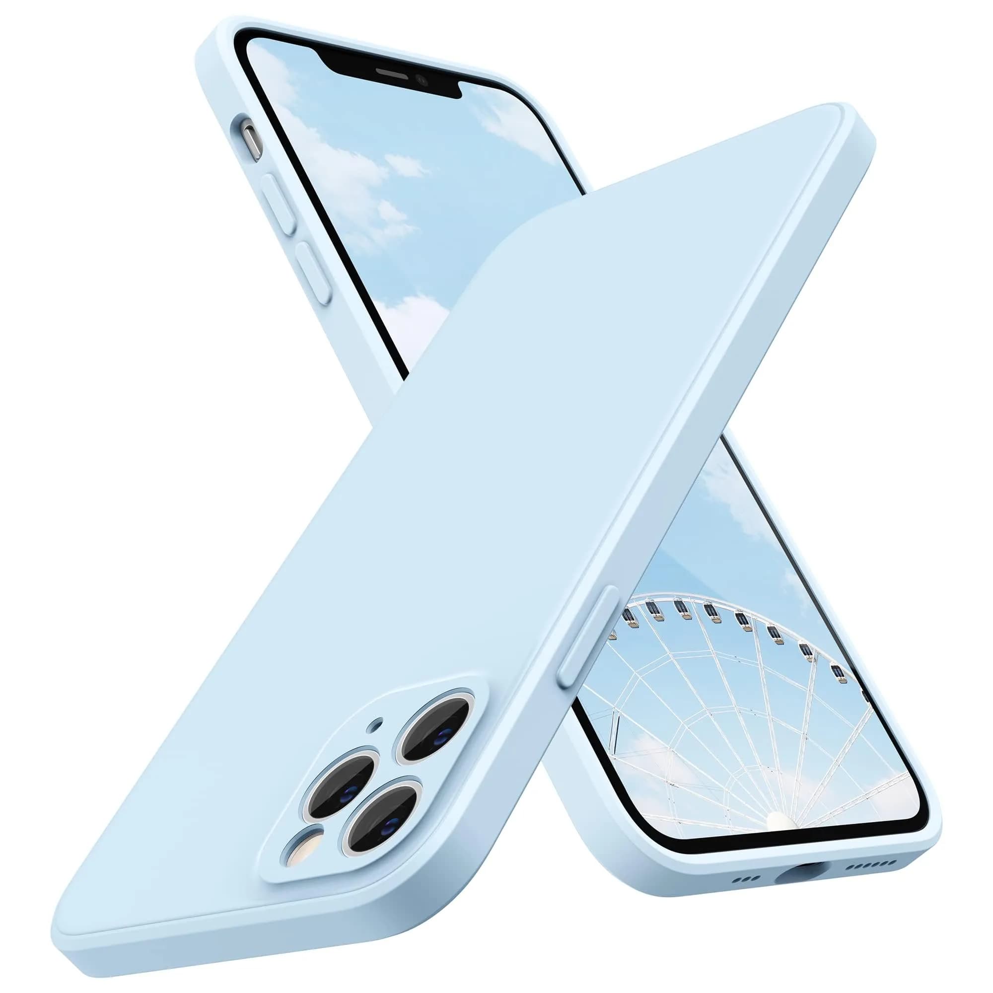 SURPHY Liquid Silicone Case for iPhone 11 Pro 5.8 inches | Camera & Flat Edge Protection — Cloud Blue