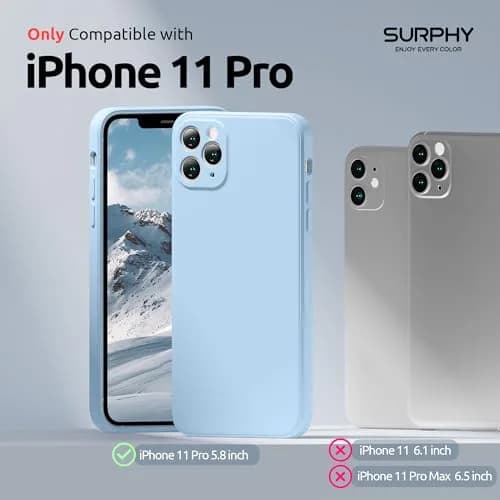 SURPHY Liquid Silicone Case for iPhone 11 Pro 5.8 inches | Camera & Flat Edge Protection thumbnail 2