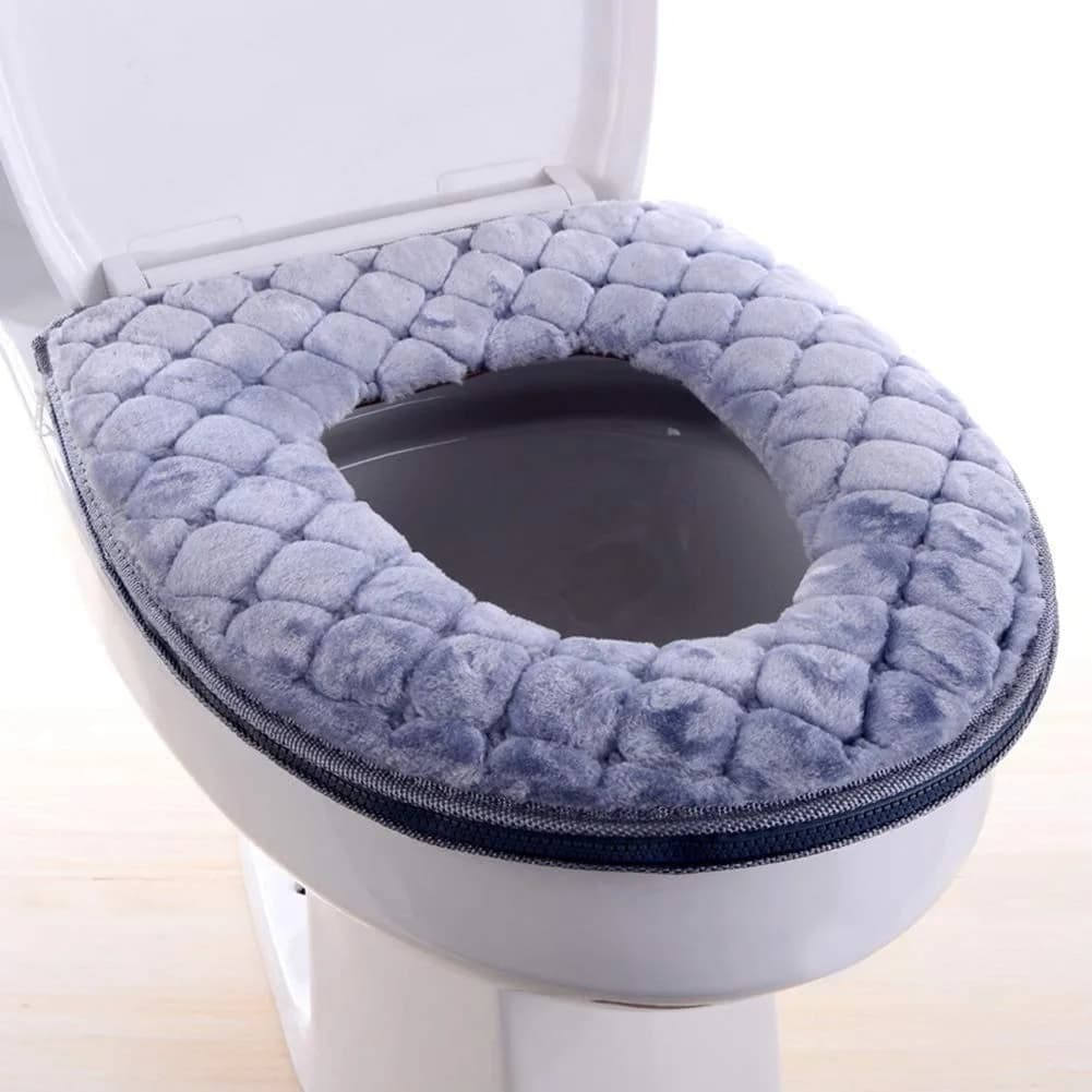 WDSHCR Toilet Seat Cushion Gray | Waterproof, Washable, Zippered Comfort (14x17 inches)