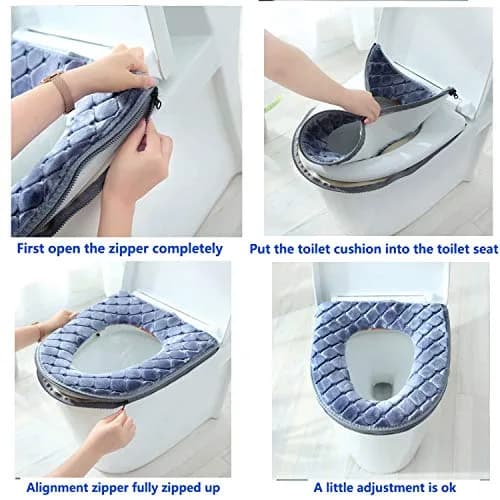 WDSHCR Toilet Seat Cushion Gray | Waterproof, Washable, Zippered Comfort (14x17 inches) thumbnail 5
