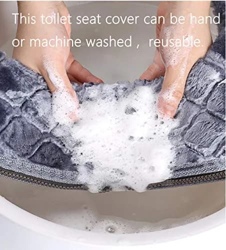 WDSHCR Toilet Seat Cover for Bathroom | Soft Thicker Warmer Washable Cushion with Zipper (Red) thumbnail 4