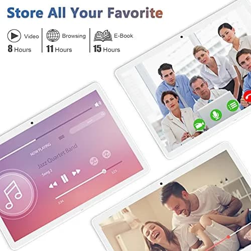 FEONAL 10.1 inch Android Tablet 2024 Octa-Core 64GB Silver | Full HD IPS Display, 8H Battery, Dual Cameras thumbnail 7