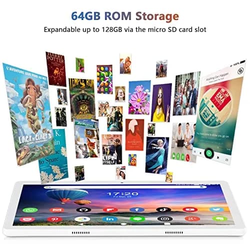 FEONAL 10.1 inch Android Tablet 2024 Octa-Core 64GB Silver | Full HD IPS Display, 8H Battery, Dual Cameras thumbnail 3