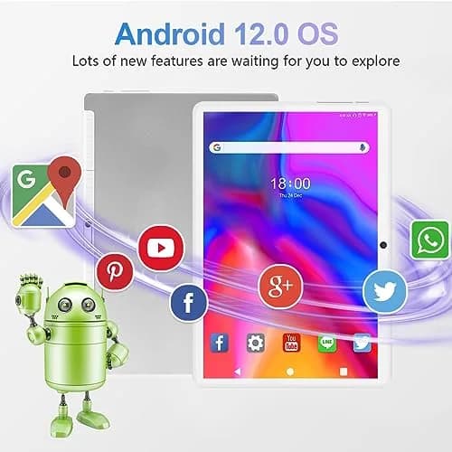 FEONAL 10.1 inch Android Tablet 2024 Octa-Core 64GB Silver | Full HD IPS Display, 8H Battery, Dual Cameras thumbnail 4