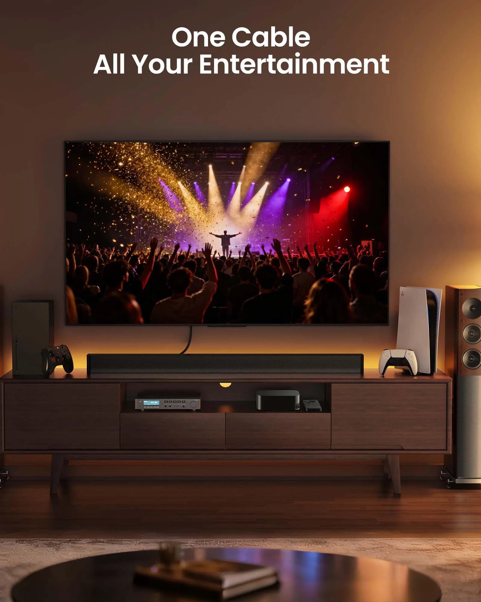 Silkland 8K HDMI 2.1 Cable 1m (3.3ft) | 48Gbps, 4K@120Hz, ARC/eARC for Soundbar - view 5