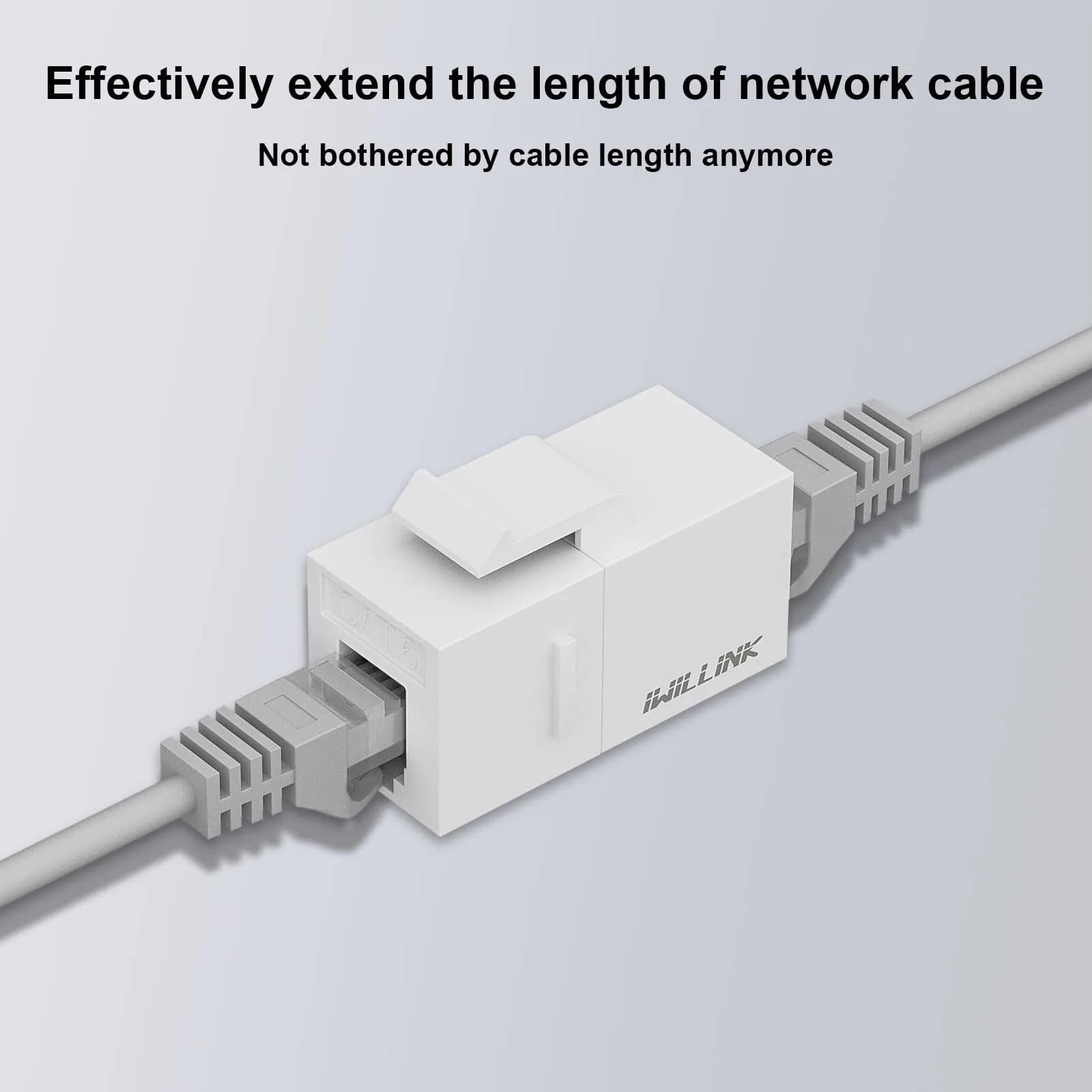 iwillink Cat6 Keystone Coupler 5-Pack, White | Connects Two Ethernet Cables for Stable Gigabit Speeds - view 5