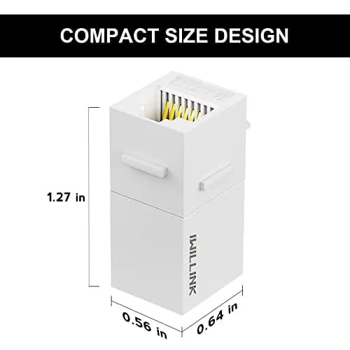 iwillink Cat6 Keystone Coupler 5-Pack, White | Connects Two Ethernet Cables for Stable Gigabit Speeds thumbnail 2