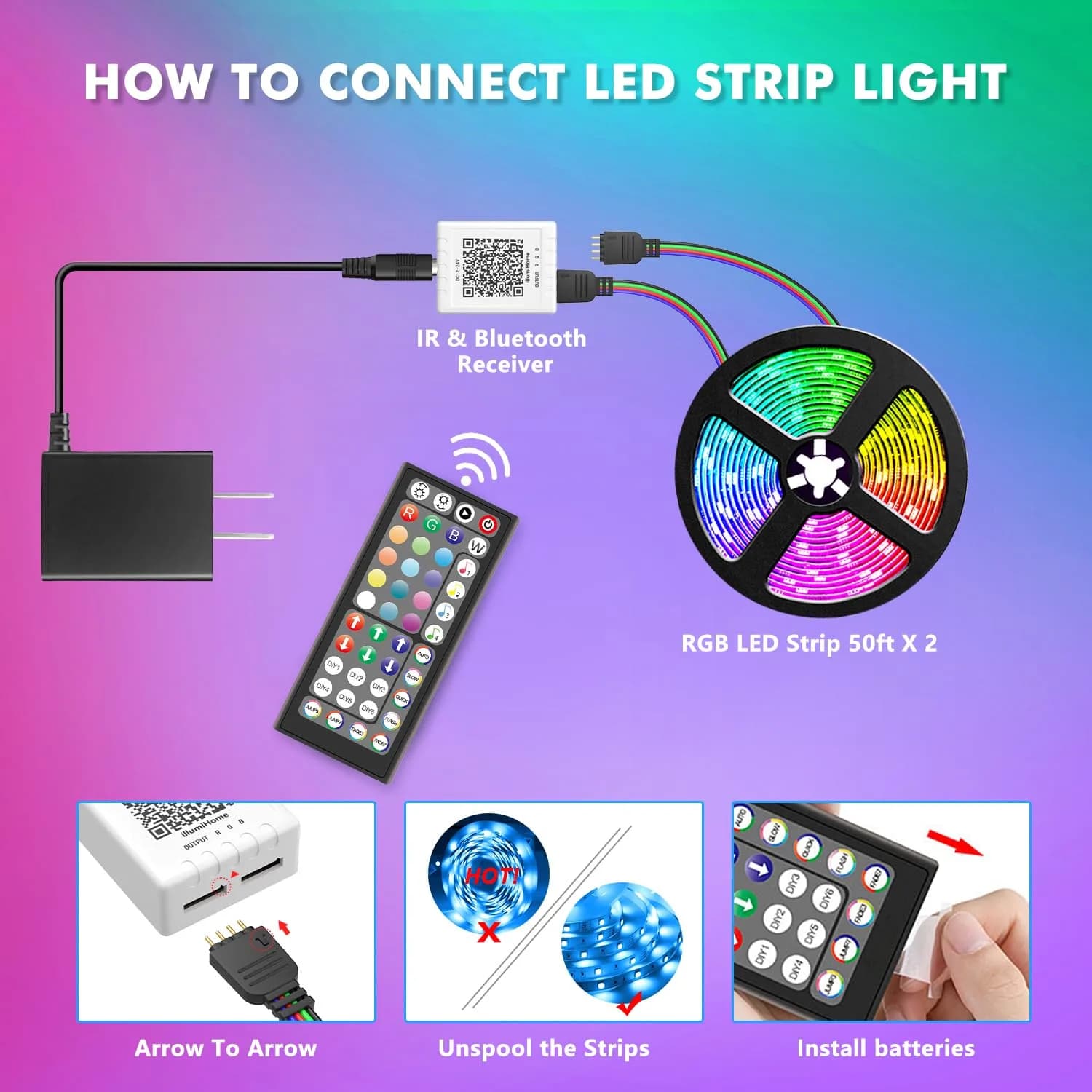 Nexillumi 100ft LED Strip Lights | Music Sync Color Changing Smart Lights with App Control & Remote - view 5