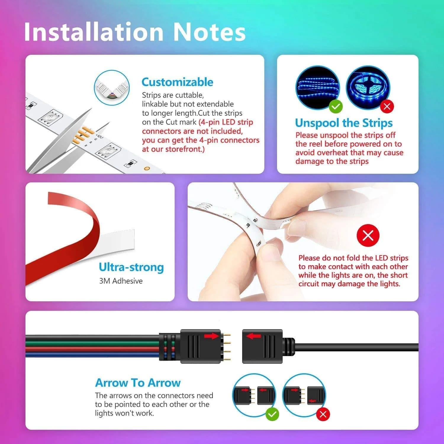 Nexillumi 100ft LED Strip Lights | Music Sync Color Changing Smart Lights with App Control & Remote - view 6