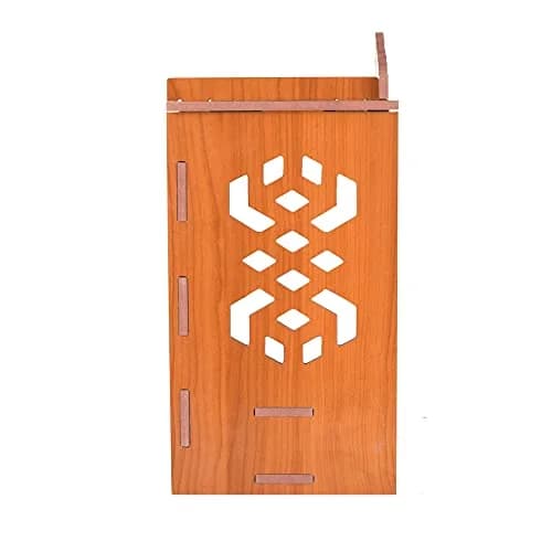 CrazyInk Handmade Wooden Home Temple with Doors & Storage Box | Red, 43cm x 28cm x 19cm thumbnail 5