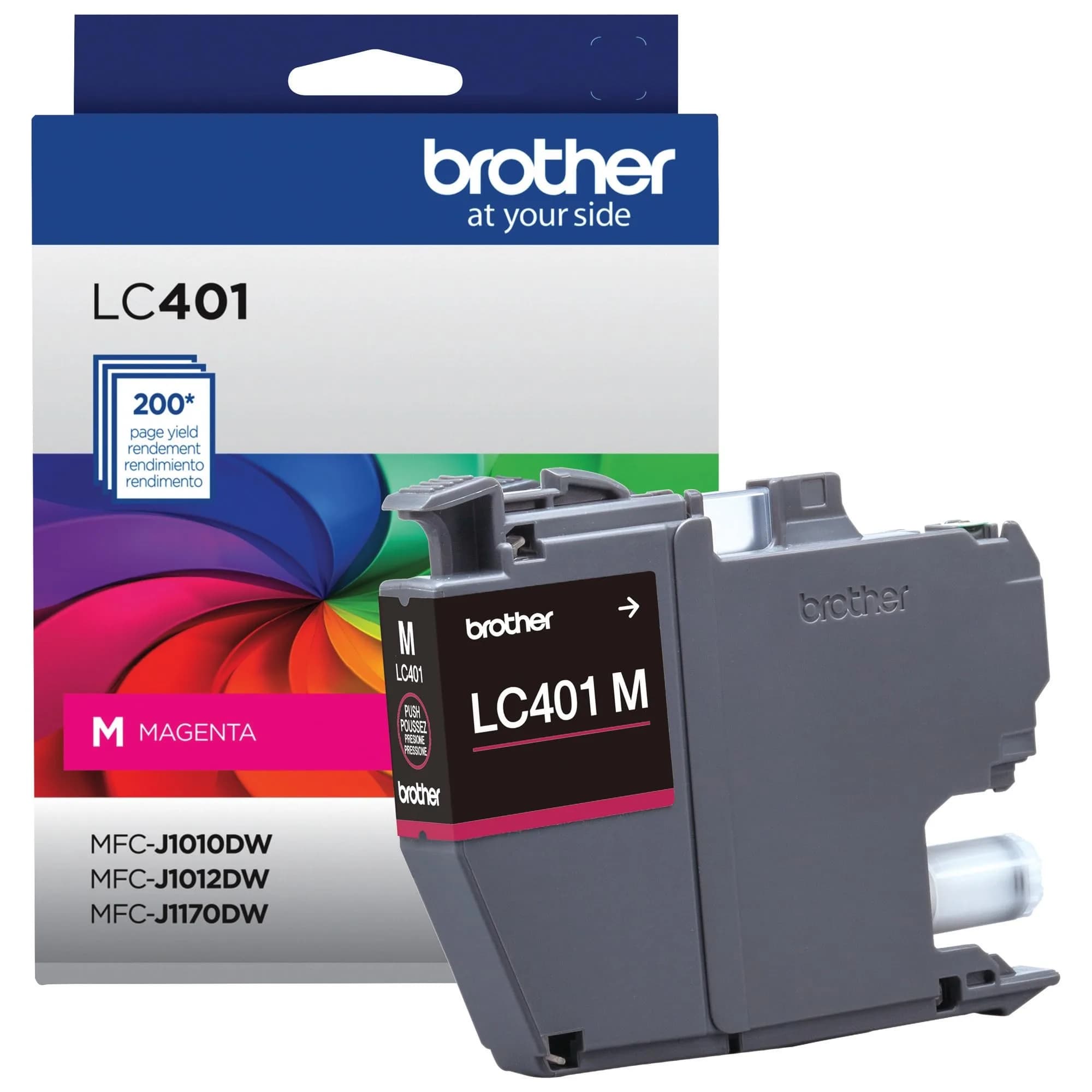 Brother Genuine LC401M Standard Yield Magenta Ink Cartridge | Up to 200 Pages, Water-Based Ink - view 2