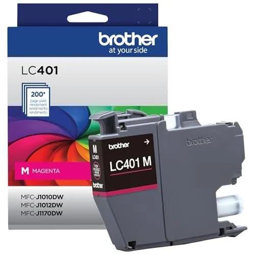 Brother Genuine LC401M Standard Yield Magenta Ink Cartridge | Up to 200 Pages, Water-Based Ink thumbnail 2