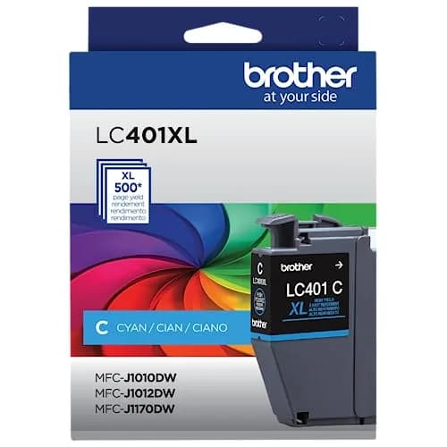 Brother Genuine High Yield Cyan Ink Cartridge LC401XLCS | Smooth Ink Flow for Office & Students - main product image
