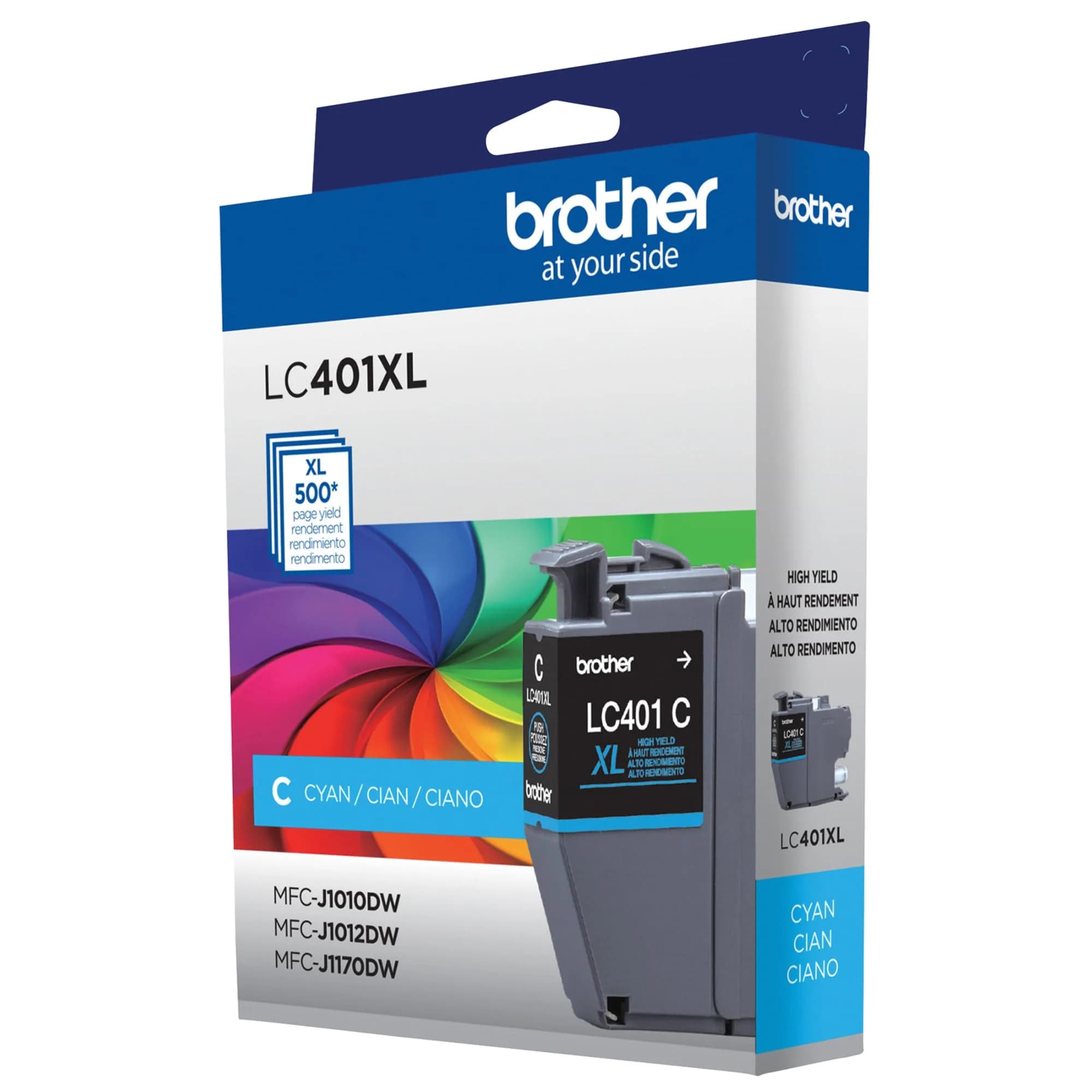 Brother Genuine High Yield Cyan Ink Cartridge LC401XLC | 500 Pages thumbnail 2