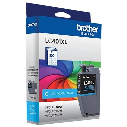 Brother Genuine High Yield Cyan Ink Cartridge LC401XLC | 500 Pages - view 3