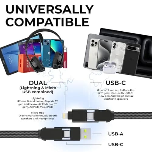 Rolling Square inCharge X 6-in-1 USB-C Charging Cable 15cm (5.9in) | 100W Fast Charging & Data Transfer thumbnail 2