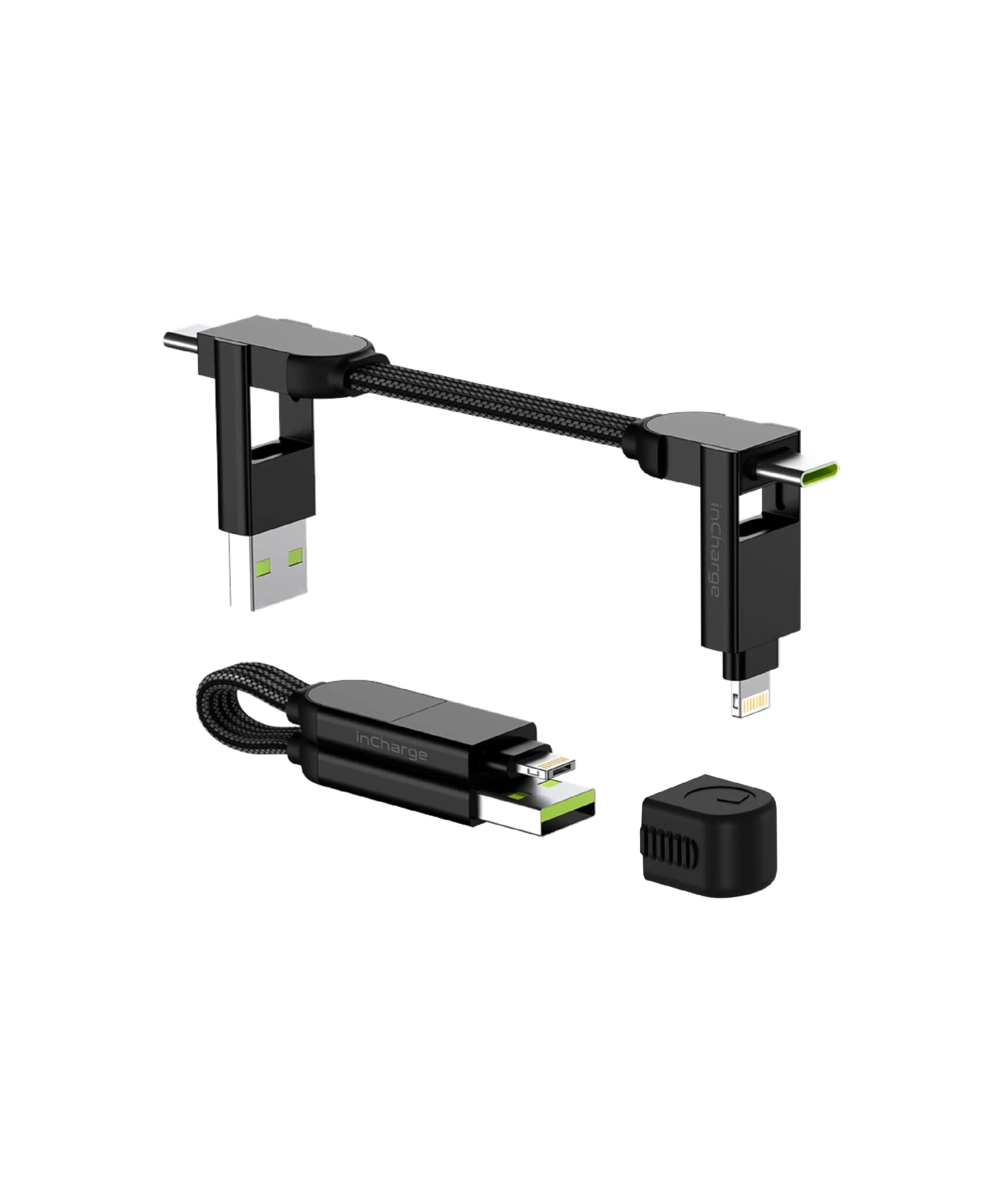 Rolling Square inCharge X 6-in-1 USB-C Charging Cable 15cm (5.9in) | 100W Fast Charging & Data Transfer - main product image