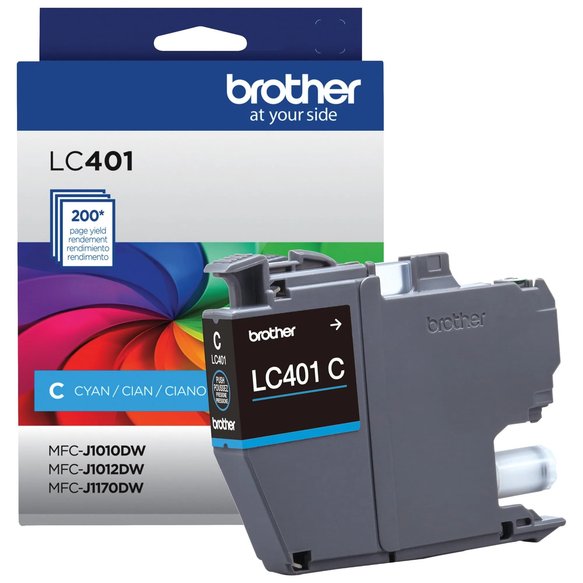 Brother Genuine LC401C Standard Yield Cyan Ink Cartridge (Pack of 1) | Brother Inkjet Ink Cartridges for Students - view 2