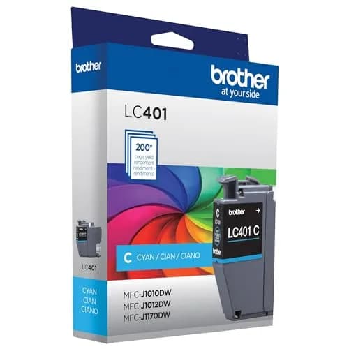 Brother Genuine LC401C Standard Yield Cyan Ink Cartridge | Up to 200 Pages thumbnail 7
