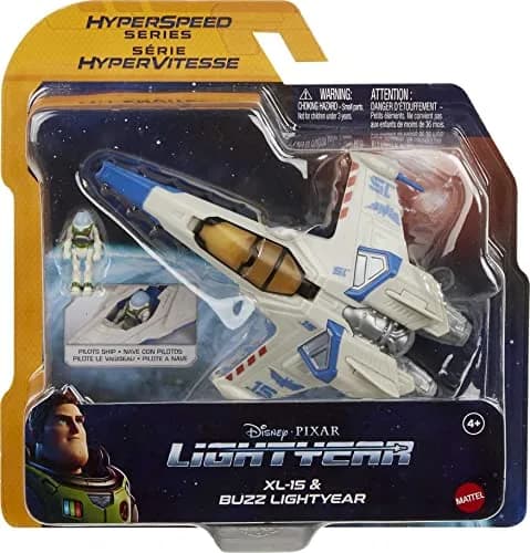 Mattel Disney Pixar Lightyear Hyperspeed Series Buzz Lightyear & XL-15 Spaceship Toy Set | Ages 4+ | 15.24cm (6in) Vehicle thumbnail 6