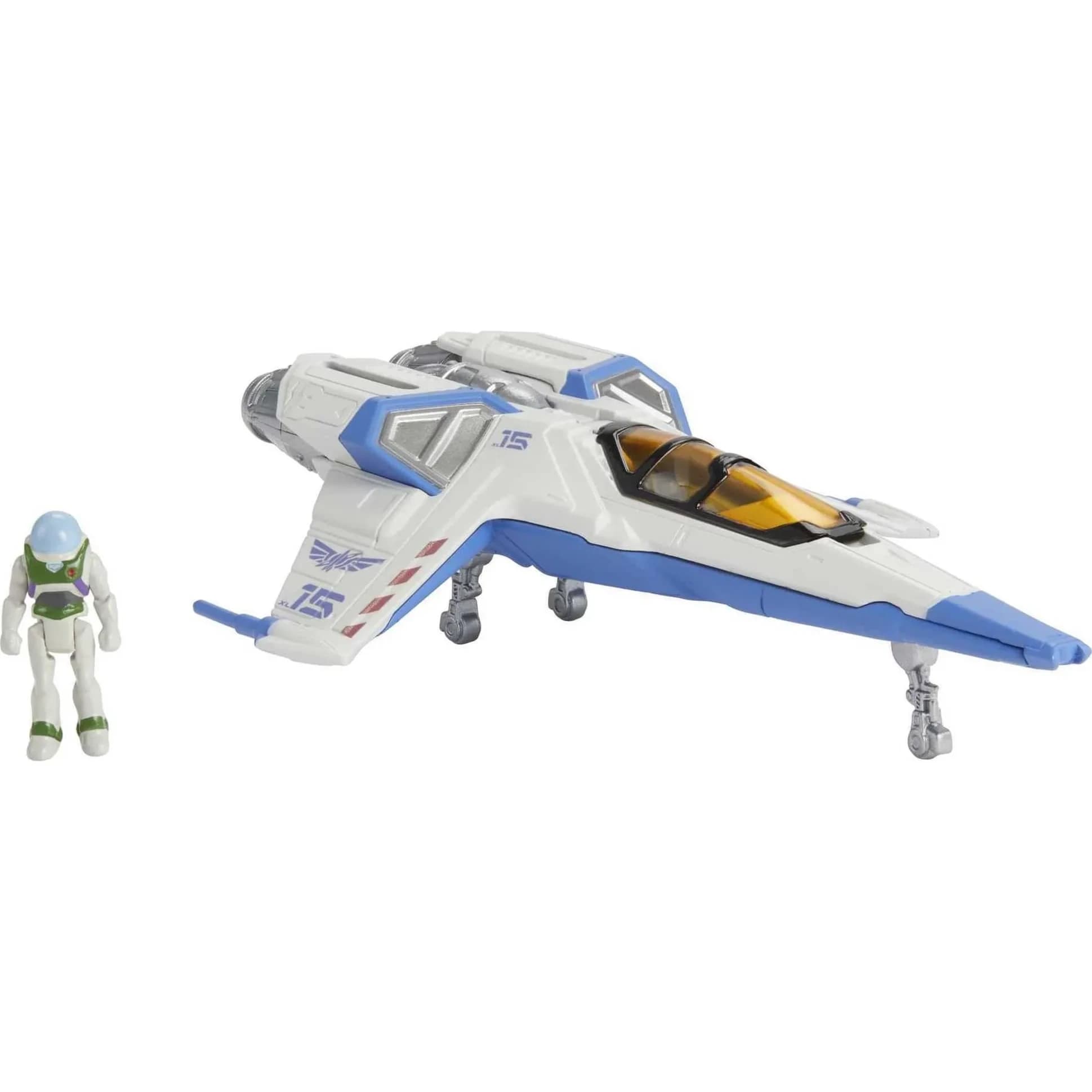 Mattel Disney Pixar Lightyear Hyperspeed Series Buzz Lightyear & XL-15 Spaceship Toy Set | Ages 4+ | 15.24cm (6in) Vehicle