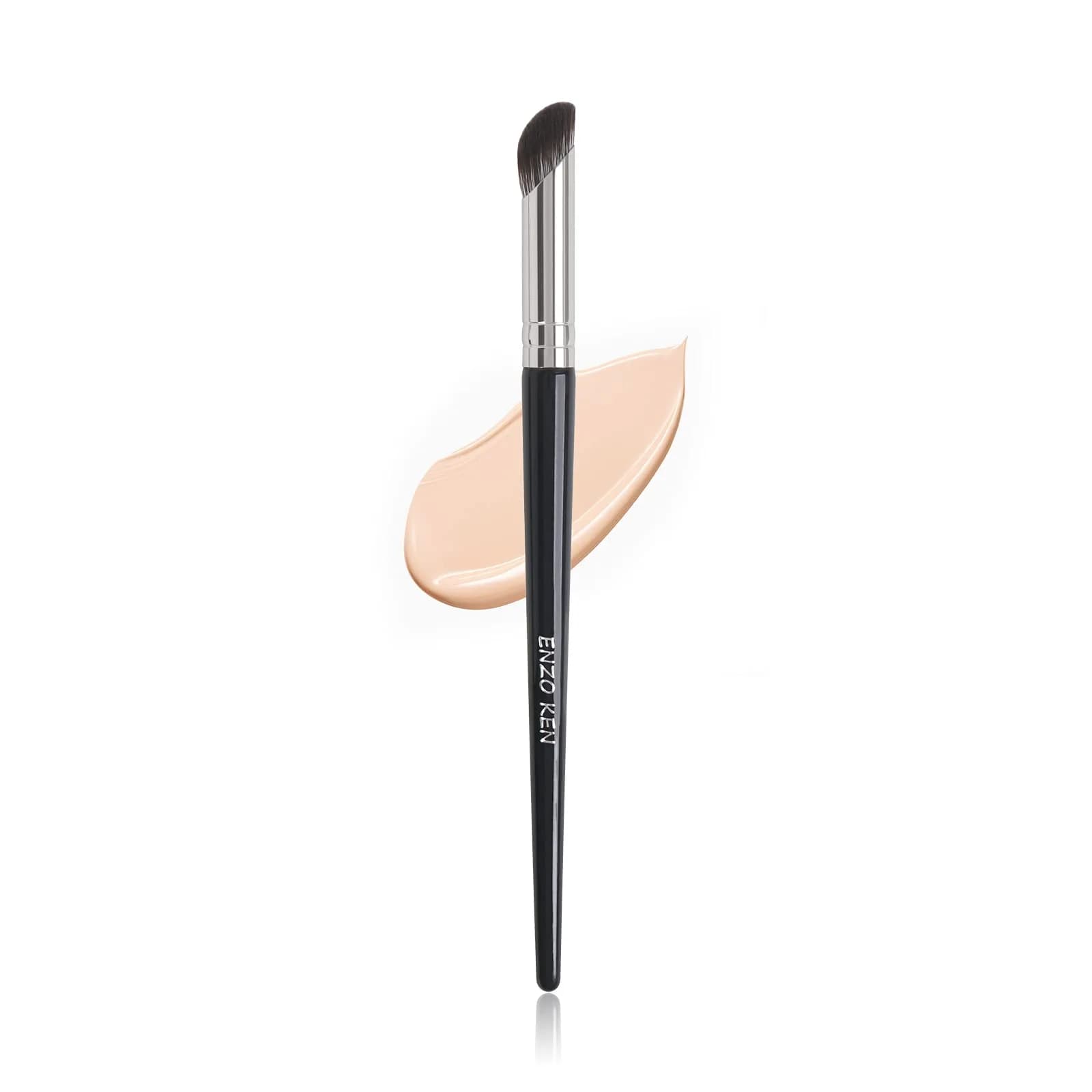 ENZO KEN Angled Concealer Brush Under Eye | Small Nose Contour Brush, Black, 8M01