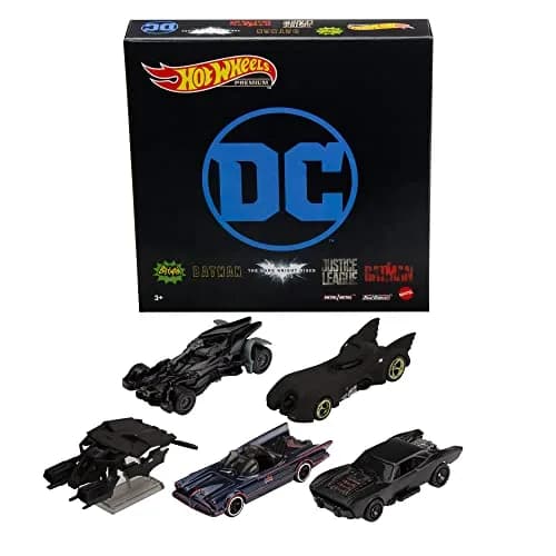 Hot Wheels Batman Batmobile Toy Car Bundle, Set of 5 Fan-Favorite Castings in 1:64 Scale with Special Packaging thumbnail 1