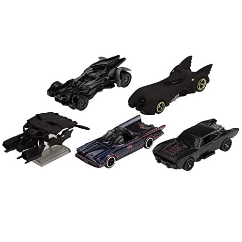Hot Wheels Batman Batmobile Toy Car Bundle, Set of 5 Fan-Favorite Castings in 1:64 Scale with Special Packaging thumbnail 8