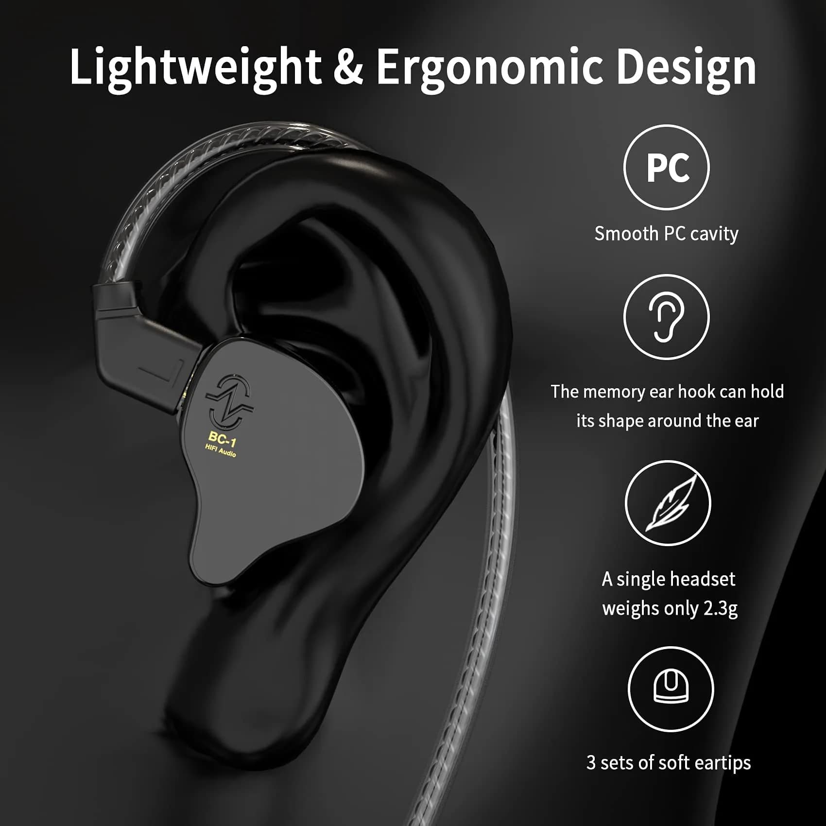 YINYOO CCZ Melody Wired Gaming Earbuds with Mic | 1.2m Cable, 16 Ohm Impedance - view 3