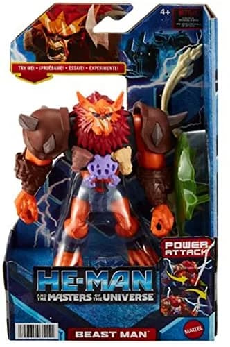 Masters of the Universe Beast Man Action Figure with Power Attack Move & 2 Accessories | Inspired by MOTU Netflix Series, 5.5-in Collectible Toy thumbnail 6