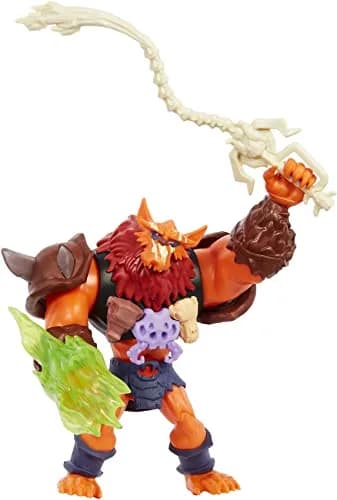 Masters of the Universe Beast Man Action Figure with Power Attack Move & 2 Accessories | Inspired by MOTU Netflix Series, 5.5-in Collectible Toy thumbnail 3