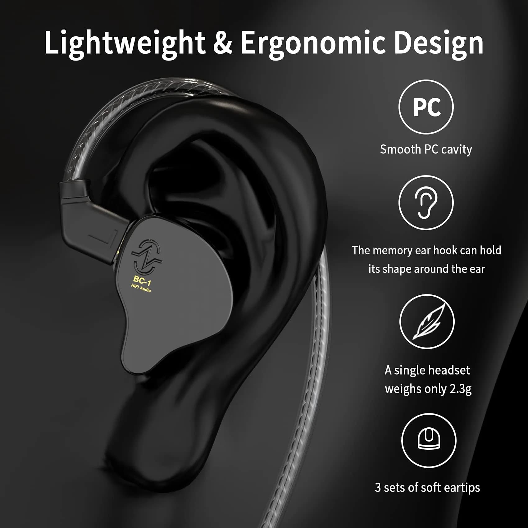YINYOO CCZ Melody In-Ear Monitors Wired Earbuds Without Microphone | 16 Ohm Impedance - view 3