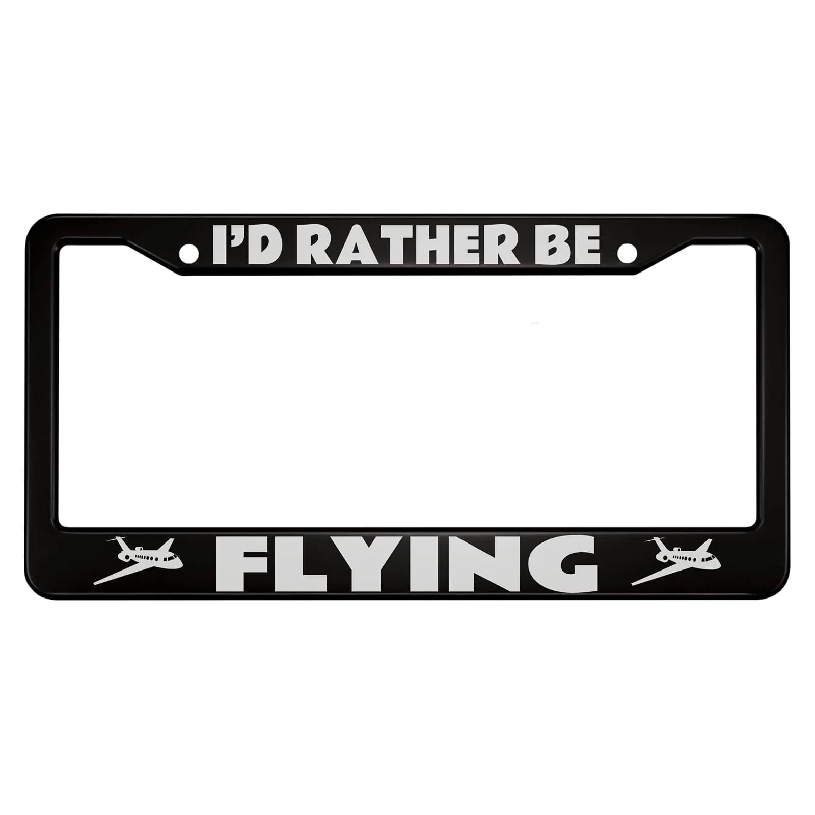oFloral License Plate Frame Aluminum Alloy 12.4" x 6.4" | Durable White Airplanes Pattern (70-120 chars)