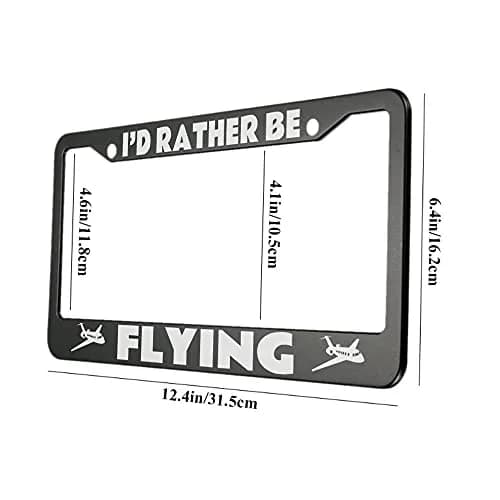 oFloral License Plate Frame Aluminum Alloy 12.4" x 6.4" | Durable White Airplanes Pattern (70-120 chars) thumbnail 2