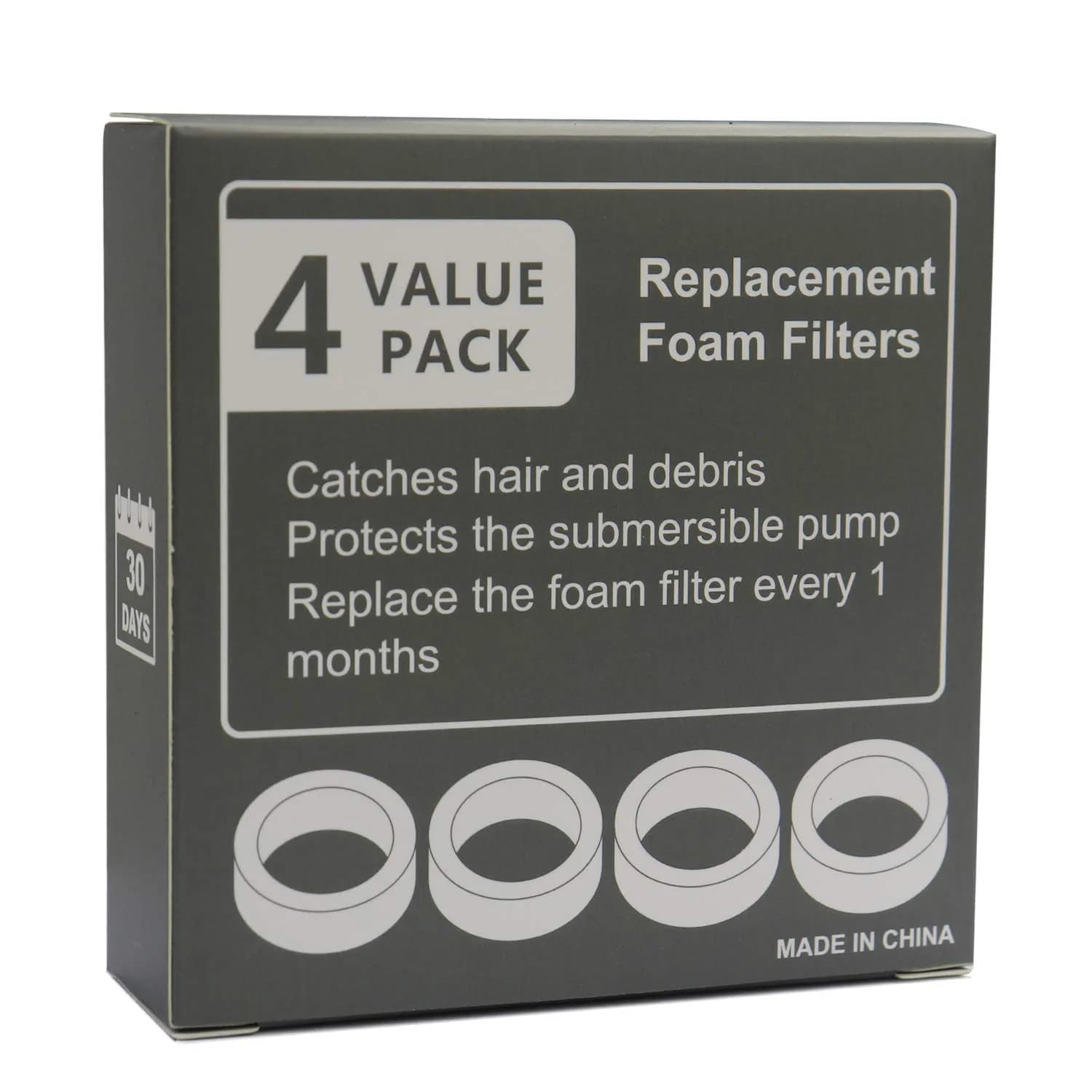 OYES Cat Water Fountain Filters & Sponges | 4 Pack, 2L Capacity - view 6