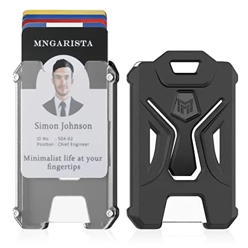 MNGARISTA Heavy Duty Vertical ID Card Holder Protector, 2 Pack | PC Polycarbonate, Black thumbnail 1