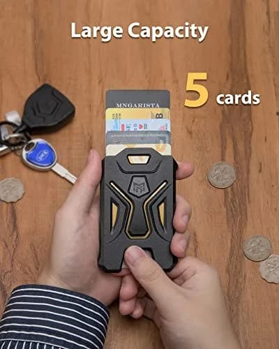 MNGARISTA Heavy Duty Vertical ID Card Holder Protector, 2 Pack | PC Polycarbonate, Black thumbnail 2