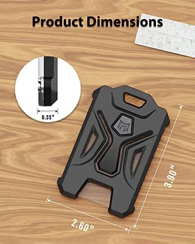 MNGARISTA Heavy Duty Vertical ID Card Holder Protector, 2 Pack | PC Polycarbonate, Black thumbnail 3