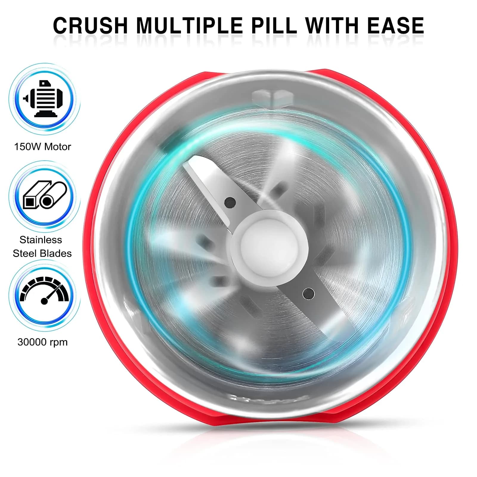 AUSSNICE Electric Pill Crusher Grinder 0.67 kg (1.48 lb) | FDA Approved for Elderly - view 4