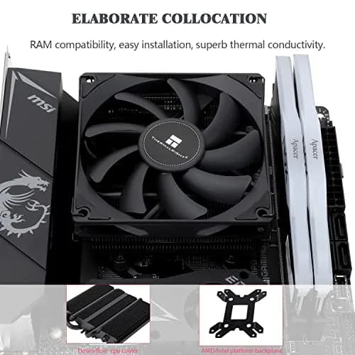 Thermalright AXP90 X36 Black Low Profile CPU Cooler 36mm Height | Compatible with Intel LGA1700/1200/115X & AMD AM4/AM5 thumbnail 4