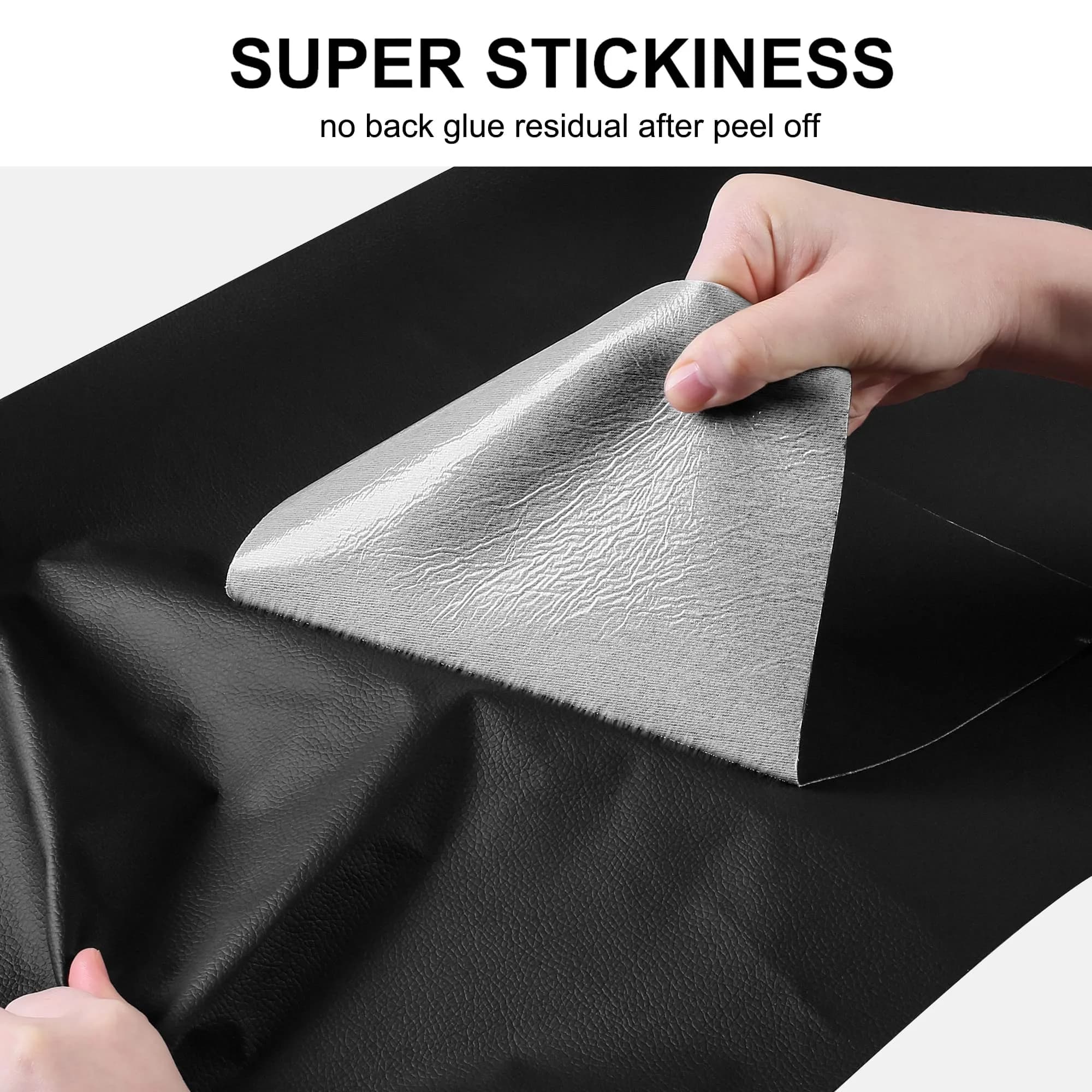 YAFLC Black Self-Adhesive Leather Repair Patch Tape, 1mm Thick, 4" x 63" | Waterproof & Durable - view 2
