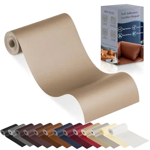 YAFLC Self Adhesive Leather Repair Patch Tape Kit 1mm Thick, 10cm x 60cm (4" x 63") | Waterproof & Durable for Furniture & Car Seats thumbnail 1
