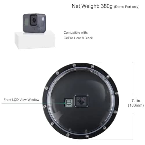 YALLSAME Waterproof Dome Port Housing Case for GoPro Hero 8 Black 45m (147ft) | Split Underwater Photography thumbnail 6